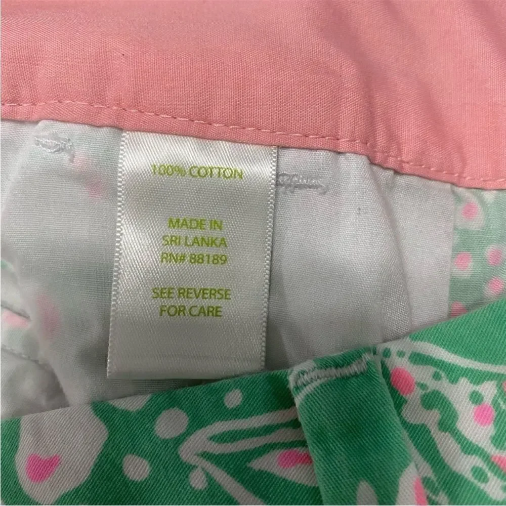 Lilly Pulitzer Barclay Green and Pink Short Women Size 0